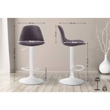 thumbnail of Décoshop26 - Tabouret de bar x1 moderne et confortable assise en tissu gris foncé pieds en métal blanc 10_0005669