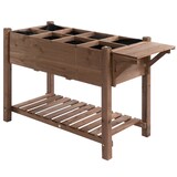 thumbnail of Jardinera Elevada de Madera Maciza para Cultivo de Plantas con 2 Estantes