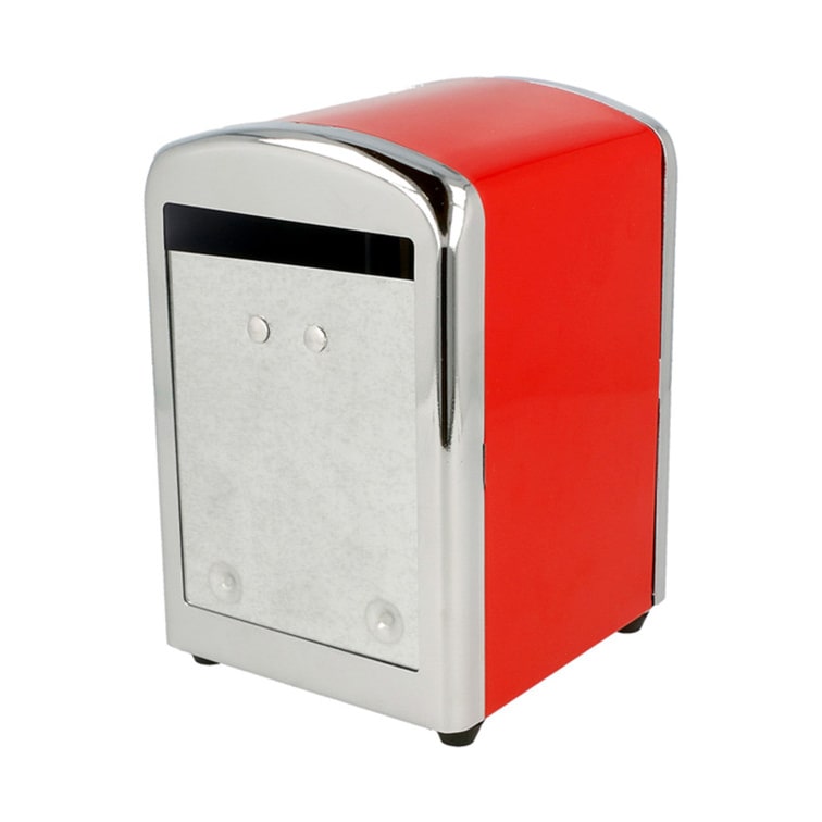MONOUSO - Dispenser Tovaglioli Acciaio Inox Rosso Miniservis (1 Pezzo)