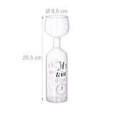 thumbnail of Relaxdays Weinflasche Glas, XL Weinglas mit Spruch, Fun Geschenk für Weinliebhaber, Weinflaschenglas 750 ml, transparent