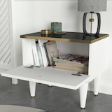 thumbnail of Wellhome - Tamesis Nachttisch 50x47,2x34,8 cm in Weiß, Gold und Schwarz