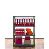 thumbnail of PROREGAL Kunststoffregal GREY BEAR Low, HxBxT 138x80x46cm, Fachlast 120kg, Grau-Grün Kunststoff-Regal Euro-Regal Stecksystem Lagerregal