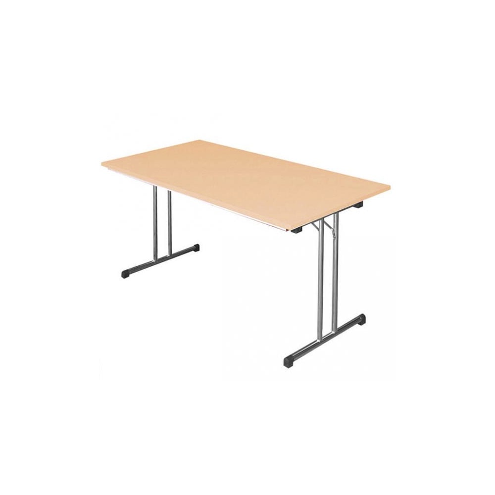 Klapptisch Besprechungstisch Kantinentisch Verkaufstisch Schreibtisch 120 x 80 cm Gestell Chrom / Platte Buche-Dekor
