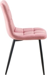 thumbnail of Décoshop26 - Esszimmerstuhl x1 quadratische Ziernähte rosa Samt schwarze Metallbeine 10_0001970