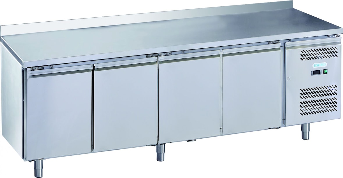ForCold by FIMAR Viertüriger Gefriertisch Fliesenwand. Abtau auto. T° -18°/-22°C. Messen 223x70x85/95 cm (h). ForCold M-GN4200BT-FC