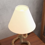 thumbnail of HOMCOM lámpara de mesa LED con base de metal cuerda de lino y pantalla de tela bombilla E27 de max.40W luces de blanco cálido Ø28x45,5 cm