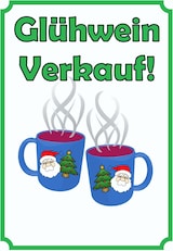 thumbnail of Glühwein Verkaufsschild Schild Hochkant A5 (148x210mm)