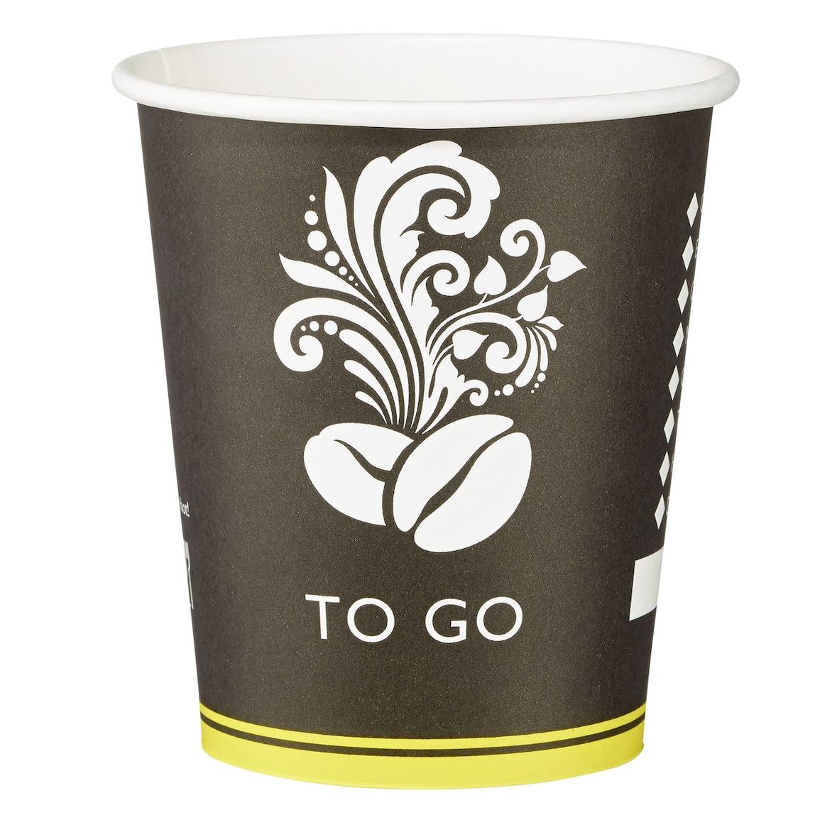 RIOBA Einwegbecher To Go, Pappe, 0.2 l, Ø 8 cm 9.1 cm, schwarz, 50 Stück