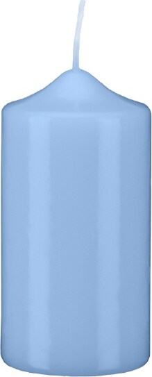 Stumpen Kerzen Blue Bell Hellblau 20 x Ø 6 cm, 6 Stück getauchte Stumpenkerzen mit Spitzkopf in RAL Qualität