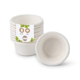 thumbnail of BIOZOYG 50 Stück Mini-Dipschälchen Zuckerrohr 50ml, biologisch abbaubar - Perfekt für Saucen, Fingerfood - Einwegschälchen, Beilagenschälchen