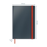 thumbnail of Notizbuch, Cosy, B5, kariert, grau Gummibandverschluss, 80 Blatt, Soft-