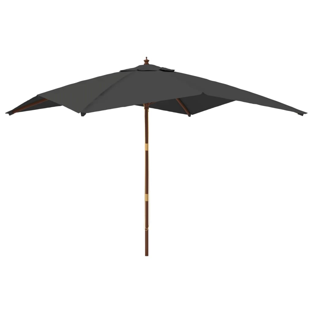 vidaXL Parasol met houten paal 300x300x273 cm antracietkleurig