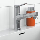 thumbnail of VARIABILE Waschtischarmatur mit herausziehbarer Brause, Wasserhahn Bad mit Munddusche, Mischbatterie Waschbecken Chrom