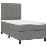 thumbnail of vidaXL Boxspringbett mit Matratze & LED Dunkelgrau 80x200 cm Stoff