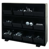 thumbnail of Caja de almacenamiento HWC-M10, sistema de almacenamiento para cajas de piezas pequeñas, 12 compartimentos extraíbles, 30x33x8cm negro