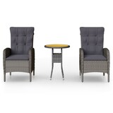 thumbnail of vidaXL 3-tlg. Garten-Bistro-Set Poly Rattan Grau