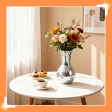 thumbnail of Relaxdays Disco Vase, mit Spiegelglas, HxD: 28x14 cm, Mosaik-Vase, runde Blumenvase, Tischdeko, Glitzer-Vase, silber