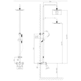 thumbnail of Set colonna doccia telescopica cromo con soffione e doccetta in abs