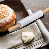 thumbnail of Intirilife Nudelholz aus Marmor mit Ablage in Weiß - 46.5 cm - Teigrolle, Backrolle, Wellholz, aus natürlichem Marmor