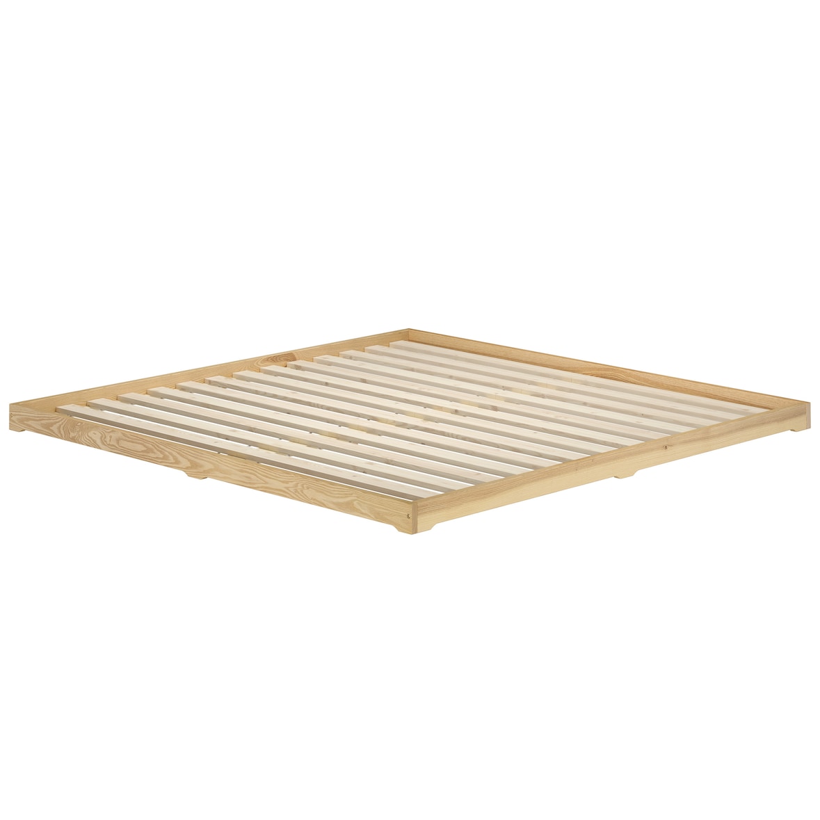 Extra großes und niedriges Futonbett 200x200 Holzbett Esche lackiert V-60.47E-20 Rollrost inkl.