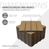 thumbnail of ECD Germany – WPC Terrassenfliesen – 30x30 cm Teak 4m² | geriffelt, Holzoptik, Klicksystem mit Drainage