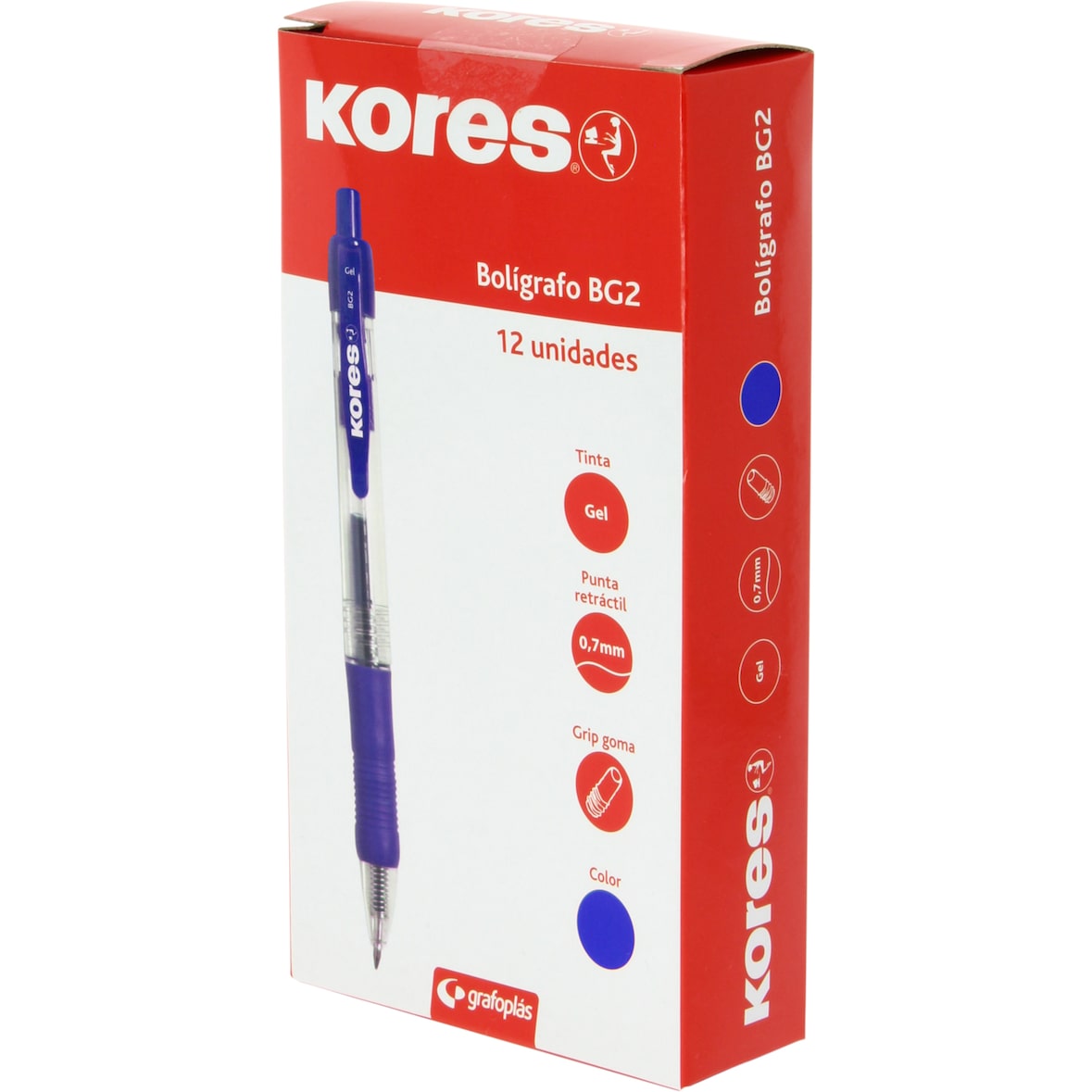 Caixa de 12 canetas de tinta gel ponta retrátil 0,7 mm Azul