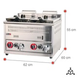 thumbnail of Romux® Friteuse À Gaz Butane Professionnelle 17+17 Litres Double de Table | Friteuse en Acier Inoxydable avec Robinet de Vidange 12000 W