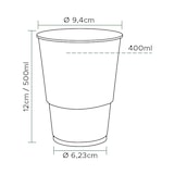 thumbnail of MONOUSO - Herbruikbare Plastic Beker PP Transparant 500ml Ø9,4cm (50 stuks)