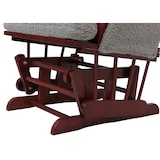 thumbnail of Relaxfauteuil HWC-C76, schommelstoel fauteuil + hocker stof bouclé 480g/m² Oeko-Tex ~ grijs donker frame