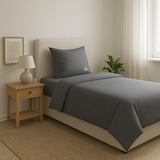 thumbnail of Benetton - 2-delige beddenset (dekbedovertrek 150x220 + kussensloop 63x63 cm) donkerblauw/beige