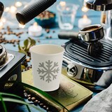 thumbnail of BIOZOYG 250 Stück Trinkbecher Einwegbecher, Pappbecher, 200ml / 8oz, Winterdesign mit Schneeflocken, doppelwandig für heiße Getränke, kompostierbar