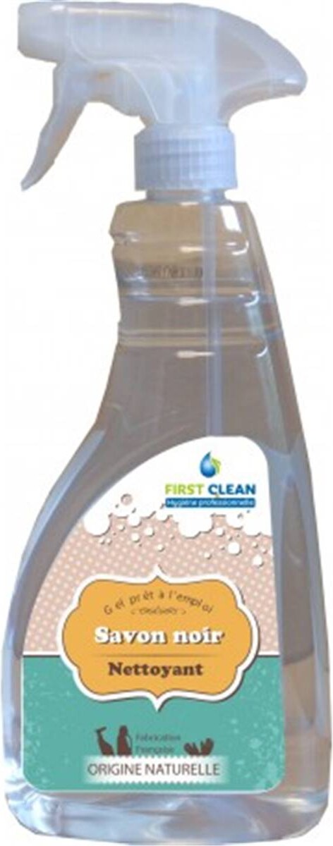 Schwarze gebrauchsfertige Gelseife - Spray 750ml - FIRST CLEAN