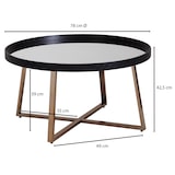 thumbnail of FineBuy Couchtisch Rund Gold Wohnzimmertisch Spiegel Glas Beistelltisch Schwarz