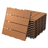 thumbnail of ECD Germany – WPC Terrassenfliesen – 30x30 cm 11 Stk.=1m² Hellbraun | geriffelt, Holzoptik, Klicksystem mit Drainage