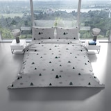 thumbnail of Bettwäsche 135x200 cm Fleece Weiß Grau Tanne Schneeflocke Winter warm, 4 tlg.