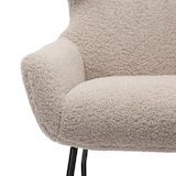 thumbnail of SalesFever Sessel und Hocker Set | Bezug Teddyfell | Beine Metall | B 79 x T 82 x H 103 cm | taupe – schwarz