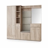 thumbnail of Mobile Ingresso Scarpiera Appendiabiti Set Entrata Guardaroba Specchio Multifunzione Salvaspazio Corridoio Casa Design Moderno 210x 32x 203 Cm Rovere