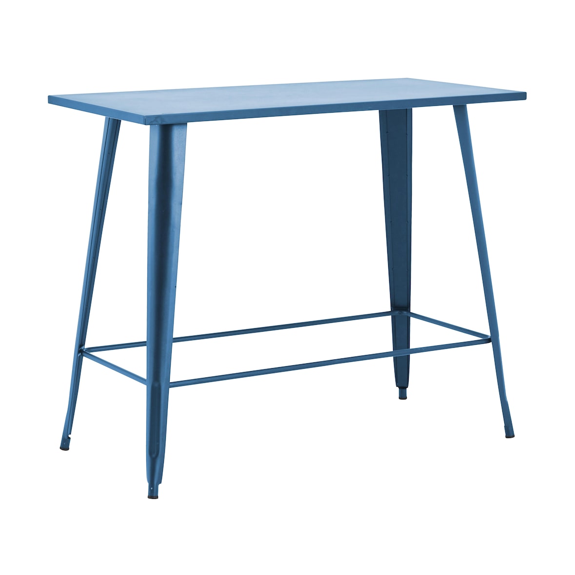 Table haute de jardin en acier bleu pacific - Oviala
