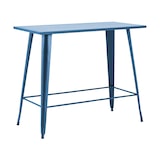 thumbnail of Table haute de jardin en acier bleu pacific - Oviala