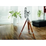 thumbnail of Tarrington House Ventilateur sur pied SF1223W, métal / bois, Ø 39 x 127 cm, 3 vitesses, avec trépied, argent / marron