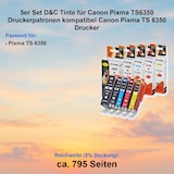 thumbnail of 5er Set D&C Tinte für Canon Pixma TS6350 Druckerpatronen kompatibel Canon Pixma TS 6350 Drucker