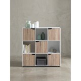 thumbnail of Standregal mit 9 Fächern, Weiß/Sonoma, Stauraum für Bücher/Dekoration. 89x29x91 cm | Kadima Design