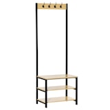 thumbnail of Perchero de Pie Perchero Metálico Zapatero 2 Estantes 4 Ganchos Colgador Pasillo