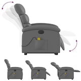 thumbnail of vidaXL Massagesessel mit Aufstehhilfe Elektrisch Grau Kunstleder