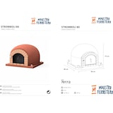 thumbnail of MF - Forno a Legna da Esterno in Muratura Modello STROMBOLI (Bordeaux - 80 x 80 x 72 cm) – Isolato con Sughero e 3 Coperte in Ceramica
