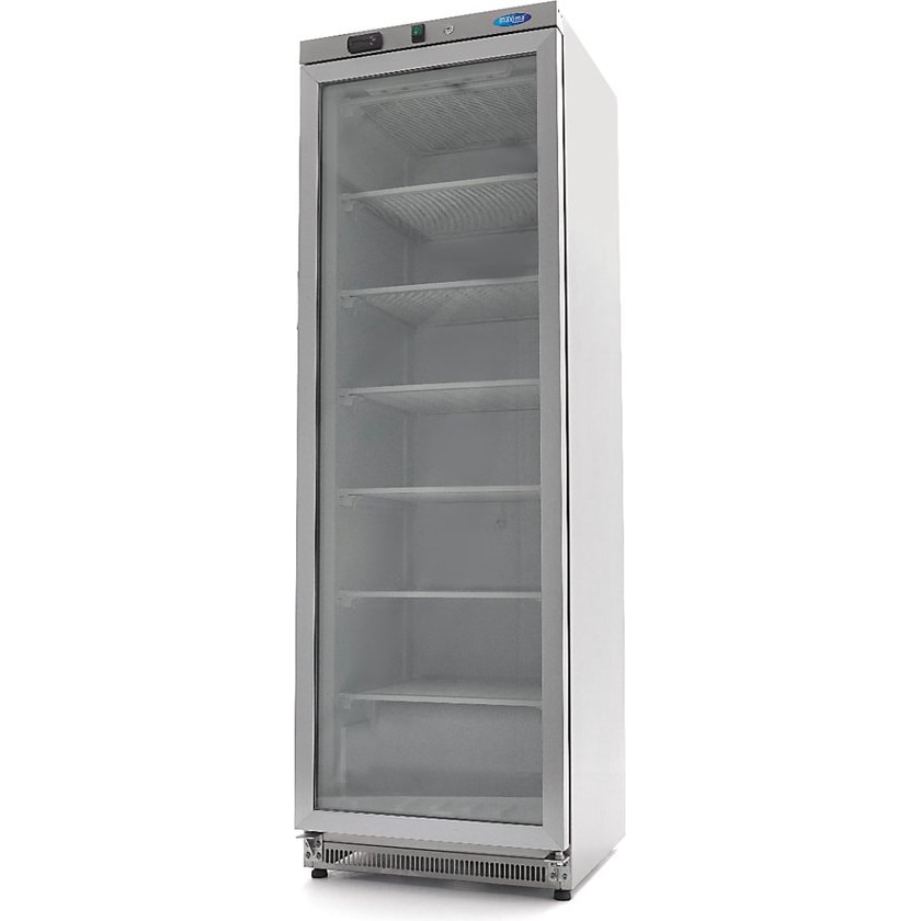 Gefrierschrank - 400L - Edelstahl - mit Glastür