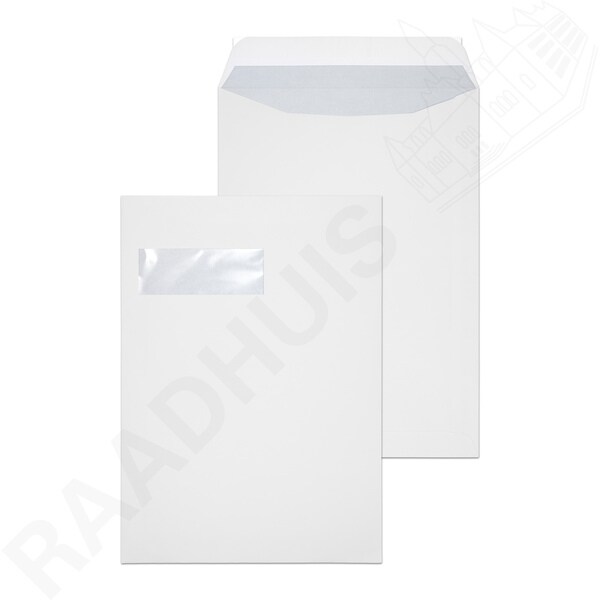 Raadhuis akte envelop met venster C4 wit met plakstrip doos a 250 stuks