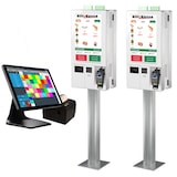 thumbnail of Kassensystem mit 2x 22" Selbst Bedienungs Terminal mit Standfuß  für Gastronomie, Schnellgastroniomie, SB-Kiosk, SB-Terminal