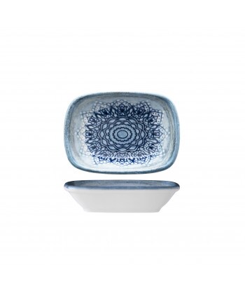 GÜRAL Porselen rechteckiges Schälchen „Blue Voyage“ (12,5 x 9 cm), Gural Bone China, Digitaldruck, 12er-Pack