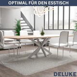 thumbnail of DELUKE® Tischgestell Metall KRYT Weiß inkl. Schrauben + Bodenschoner Tischbein Tischkufe Tischgestell für Holztisch Esstisch 71x150x78cm